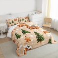 thumbnail image 3 of Manfei Lovely Gingerbread House Bedding Comforter Set for Kids, Green Christmas Tree Twin Comforter Sets, Brown Xmas Theme Bedding Set Breathable Home Decor, Reversible 2-Piece, 3 of 8