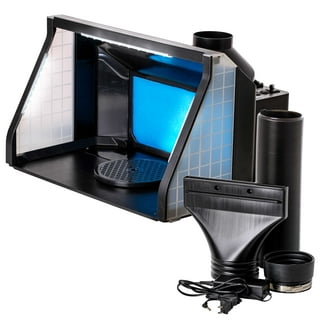 Airbrush Spray Booth Kit Portable W/LED Light&Filter Hose for Model Painting  DIY