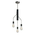 thumbnail image 2 of Woodbridge Lighting Bentley 3-Light ST64 Metal Chandelier in Satin Nickel/Black, 2 of 3