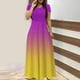thumbnail image 4 of Vestido de Verano para las Mujeres Gradiente Impreso Cuello en V Manga Corta de la Longitud Del Tobillo Vestido, Vestido Corto de Verano, 4 of 5
