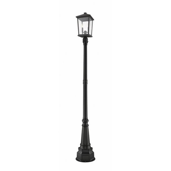 Beacon 2 Light Outdoor Post Mounted Fixture Clear Beveled