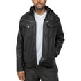 thumbnail image 3 of X RAY Jeans Mens Grainy PU Hooded Jacket with Faux Shearling Lining, Black, M, 3 of 10