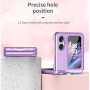 for Oppo Find N2 Flip Case with Ring, Slim Thin Matte Hard PC Shockproof Protective Phone Cover Case for Oppo Find N2 Flip QZH Blue