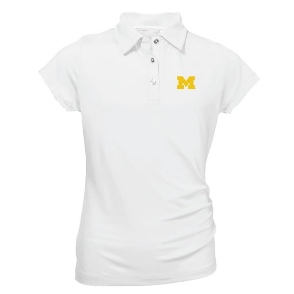 Youth Garb White Michigan Wolverines Brighton Polo