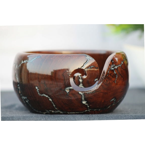 ROSEWOOD Yarn Bowl - Handcrafted Wooden Yarn Bowl - Large Yarn Bowl for Knitting and Crocheting | Mother's Day Gift
