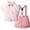 Pink, variant on Swuxness Toddler Boys Stripe Print Short Sleeve Shirt Suspender Shorts 2 Piece Outfit Suits Purple 12-18 Months