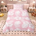 thumbnail image 2 of Erosebridal Tropical Blossoms Twin Bedding for Girls, Pink White Duvet Cover Set, Pink Reversible, 2pcs 1 Duvet Cover and 1 Pillowcase, No Comforter, 2 of 6