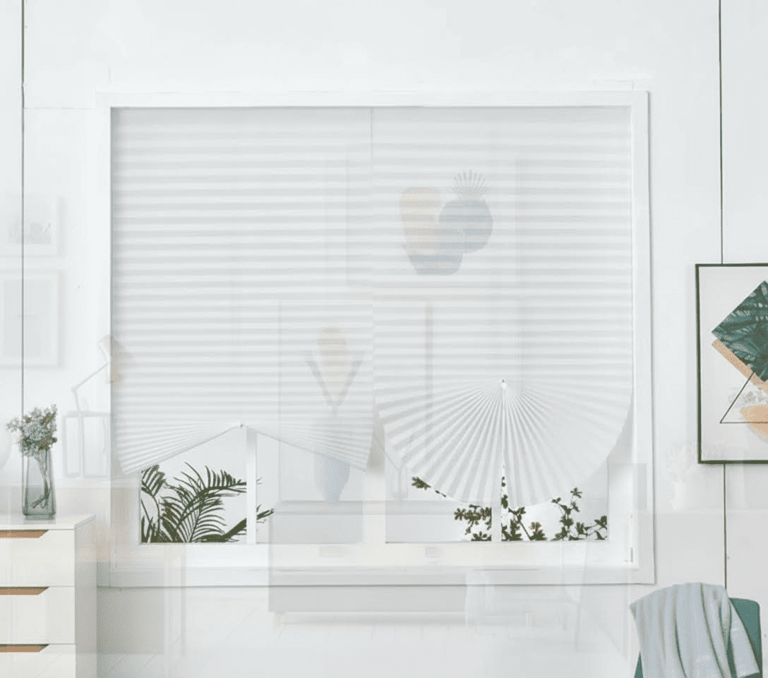 2-Pack Cordless Self-Adhesive Pleated Window Shades, Blackout Paper Blinds for Doors & Windows, No Drill Easy Install Non-Woven Fabric Coverings for Home Office, Trimmable to Size