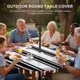 thumbnail image 3 of Round Outdoor Tablecloth with Umbrella Hole and Zipper, Black Striped Tablecloth with Elastic Waterproof, Farmhouse Aesthetic Modern Stripes Patio Table Covers for 36" - 44" Picnic Pool Tables, 3 of 9