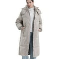 thumbnail image 5 of PUFFIT Women Long Puffer Jacket Hood Winter Water Repellent Wind-resistant Warm Ladies Quilted Padded Coat Big Pocket, 5 of 6