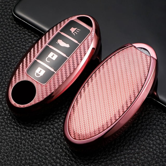 Car Key Fob Cover Case Protector TPU Carbon Fiber Remote Car Key Fob Case Cover Holder Shell For Nissan Infiniti