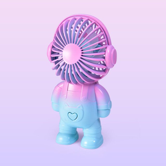 Ventilador pequeño portátil silencioso con mango de tres engranajes, ventilador pequeño colorido con carga Usb, novedad de verano, 2023 Fivean unisex
