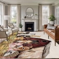 thumbnail image 2 of Farm Washable Area Rug 5x7 Barn Horse Sheep Cat Animal Country Retro Linen Background Low-Profile Large Area Rugs with Non Slip Backing Indoor Floor Carpet for Entrance Living Room Bedroom Home, 2 of 9