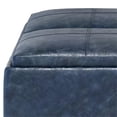 thumbnail image 4 of Simpli Home Avalon 35" Faux Leather Square Storage Ottoman in Denim Blue, 4 of 8