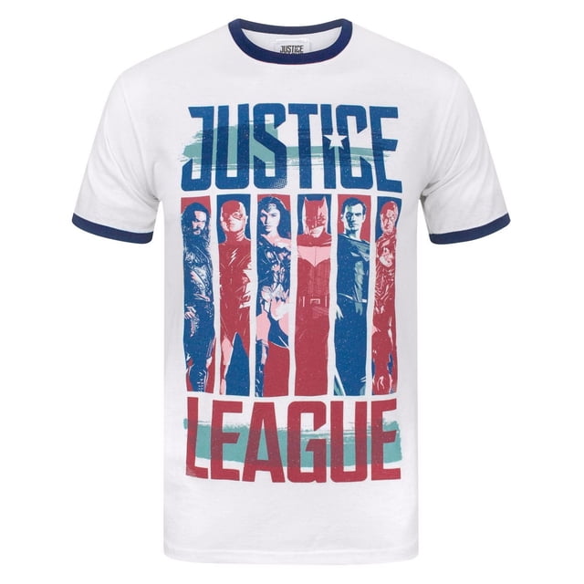 Justice League - Camiseta con personajes de la Liga de la Justicia para hombre (Blanco)