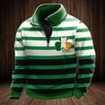 thumbnail image 2 of KHONTS Men's St. Patrick's Day Quarter Zip Sweatshirt Long Sleeve Pullover Shirts Irish Shamrock Parade Tops 02-Black L, 2 of 4