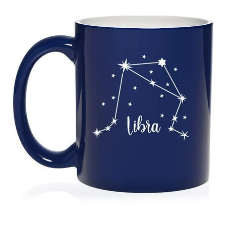 

Star Zodiac Horoscope Constellation Ceramic Coffee Mug Tea Cup Gift ((11oz Blue) (Libra))