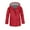 Red, variant on CPNG Girls Lined Rain Jacket with Hood Waterproof Windbreaker Preppy Solid Lightweight Zip Button Down Windbreaker Outdoor Long Trench Travel Coats Hiking Outwear