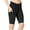 Black, variant on Terry Bike Bermuda Shorts Women Padded | Hi-Rise High Waisted Bottoms for Womens Cycling | 11" Long | Fleet Air Chamois