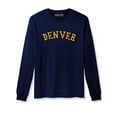 thumbnail image 3 of Daxton Retro Denver Arch Font Long Sleeves T Shirt Soft Medium Weight Cotton, 2Pk Navy Gold Royal Gold, 1XL, 3 of 5