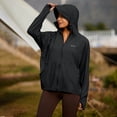 thumbnail image 2 of QIUOMBBP UPF 50+ Jacket for Women Long Sleeve Ice Silk Sun Protection Hoodie with Thumb Hole Thin Breathable Summer Outdoor Fishing Shirts Black XL, 2 of 10