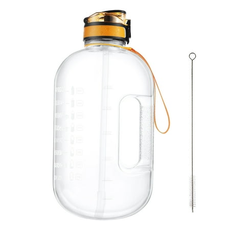 

3.78L/1Gallon Water Bottle Handle With Straw Camping Hiking Large Capacity