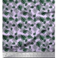 thumbnail image 1 of Soimoi Purple Poly Georgette Fabric Monstera Leaves Print Fabric by the Yard 52 Inch Wide, 1 of 3