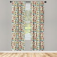 thumbnail image 2 of Dutch Curtains 2 Panels Set, Hand Drawn Houses Cartoon Dutch Town Abstract Sketch Style Drawing Urban Illustration, Window Drapes for Living Room Bedroom, 56"W X 63"L, Multicolor, by Ambesonne, 2 of 4