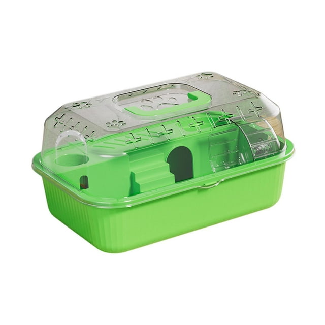 Jaula para hámster, botella de agua para hábitat de hámster con rueda para correr y diseño de mango verde lima