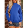 thumbnail image 3 of Women's Dark Blue Oversized Mock Neck Sweatshirt – Casual Fall Essential for Daily Wear, XL, 3 of 12