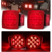 Led Submersible Trailer Lights, 12V Waterproof Trailer Tail Light Kit,Stop, Taillights/Brake, Turn Running Marker Lights for 80 Inch Boat Trailer Vehicle RV Boat Truck