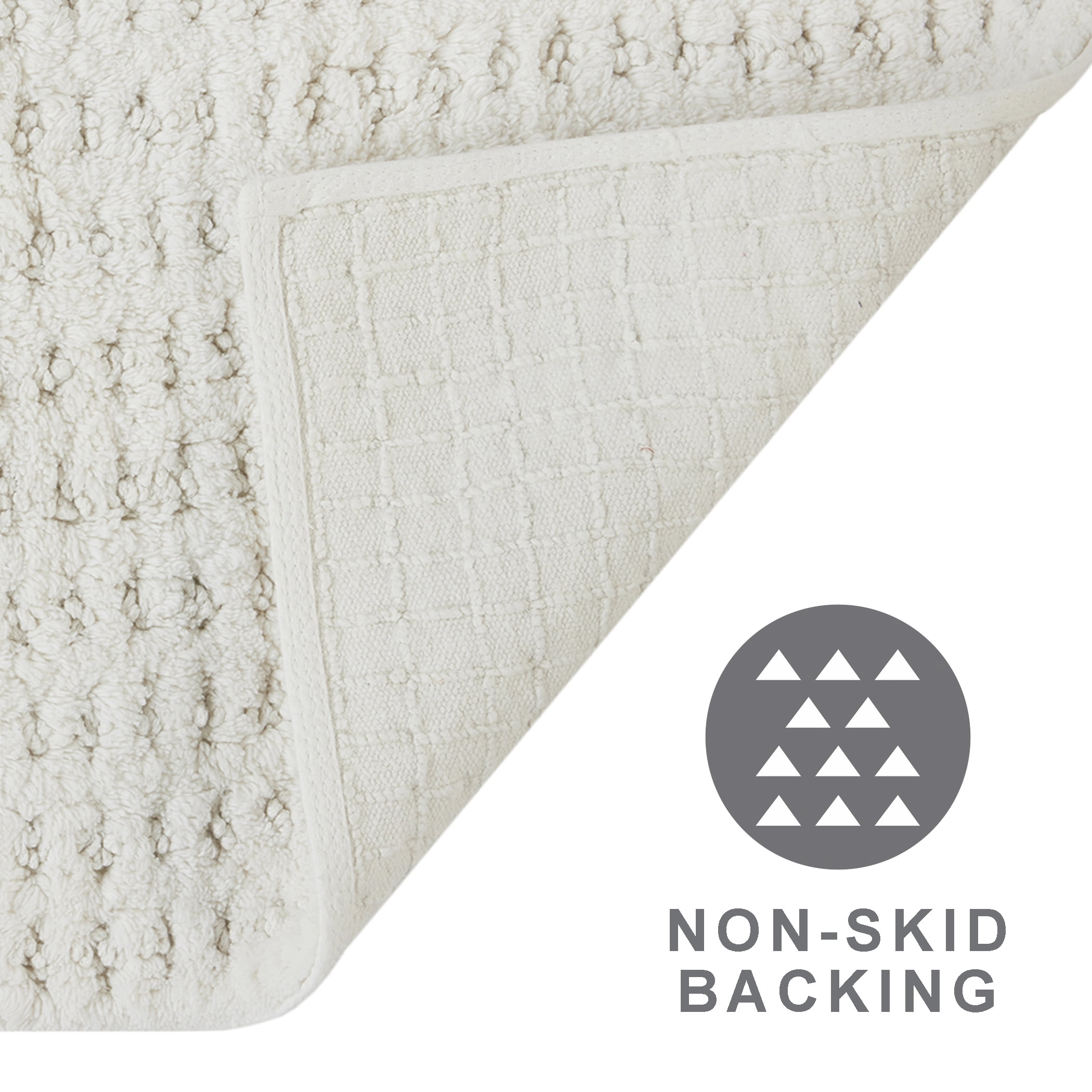 Beautiful Cotton Bath Rug by Drew Barrymore, Off White, 20x34"