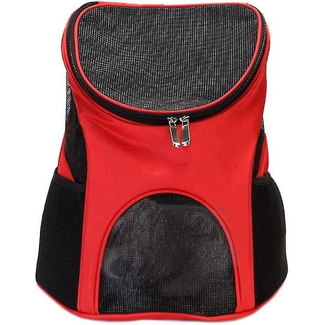 RedMochila transportadora para mascotas, mochila para perros fácil de instalar, bolsa pequeña ajustable para senderismo, para cachorros, conejillos de indias, conejos y gatos, colo
