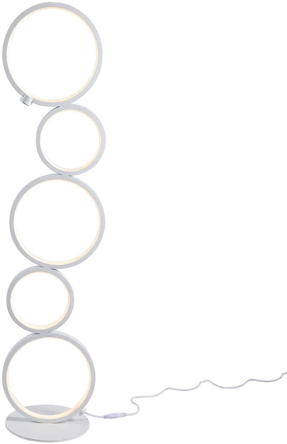 MONIPA 35.5 Inch Tall LED Floor Lamp Modern Ring Style for Bedroom Living Room Kids Room Study Room Standing, 3 Brightness Levels Dimable with Touch Switch, 3000K Warm White