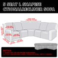 thumbnail image 2 of Eurhowing 5-Seater Reclining Sectional Couch Cover, 7-Piece Stretchable Jacquard Slipcover for L-shaped Recliner Sofas, Washable Furniture Protector, Light Gray, 2 of 11