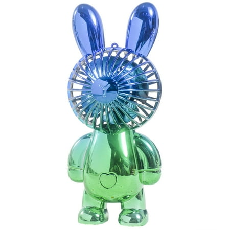 

Little Rabbit Gradient Color Electroplating Handheld Lighting Charging Fan
