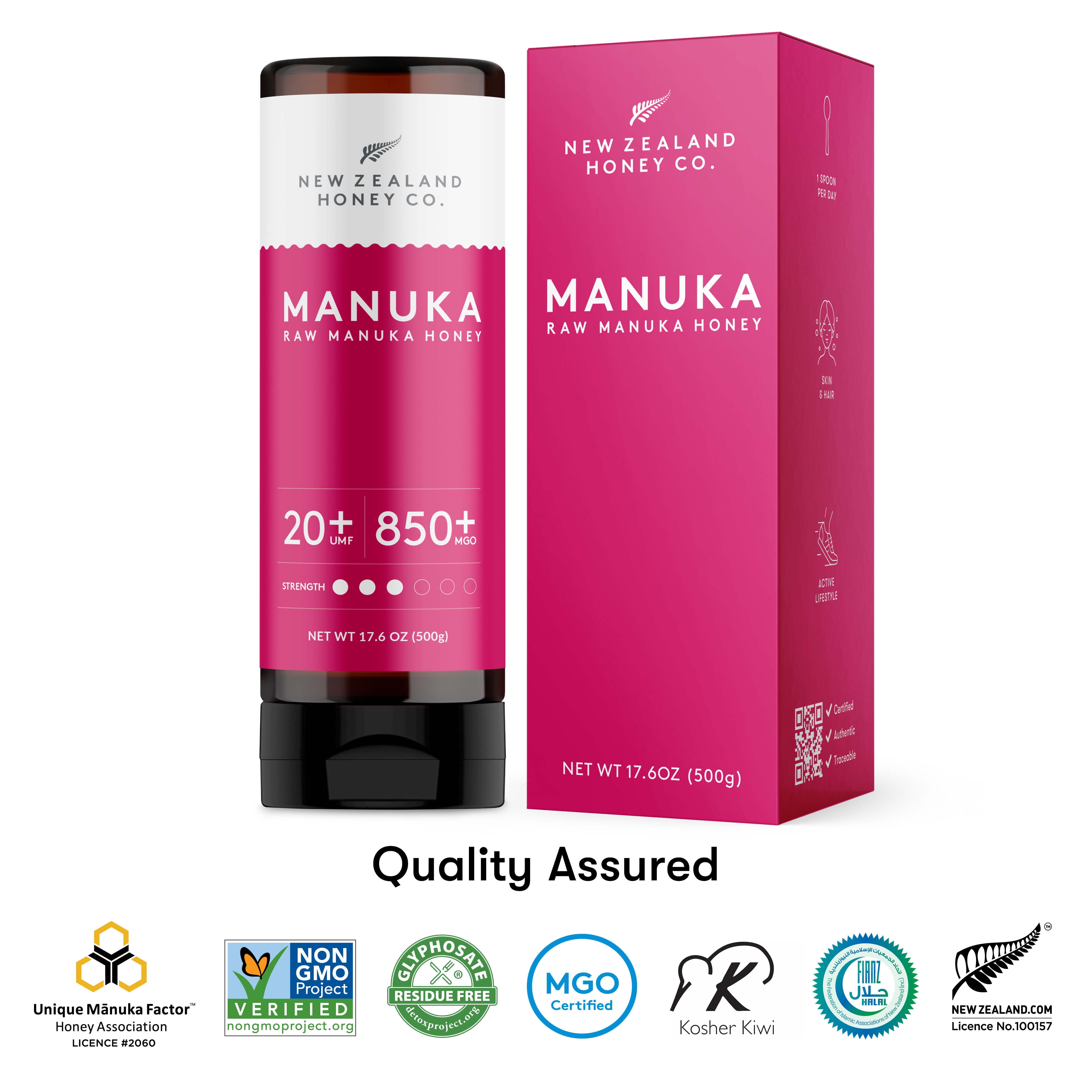 New Zealand Honey Co. UMF 20+ Squeezy | 500g | 17.6oz
