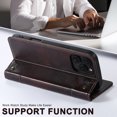thumbnail image 3 of Dteck for iPhone 16 Pro Case Wallet, Shockproof Magnetic Kickstand Credit Card Holder Leather Folio Case Flip Stand Cover for iPhone 16 Pro, Brown, 3 of 5