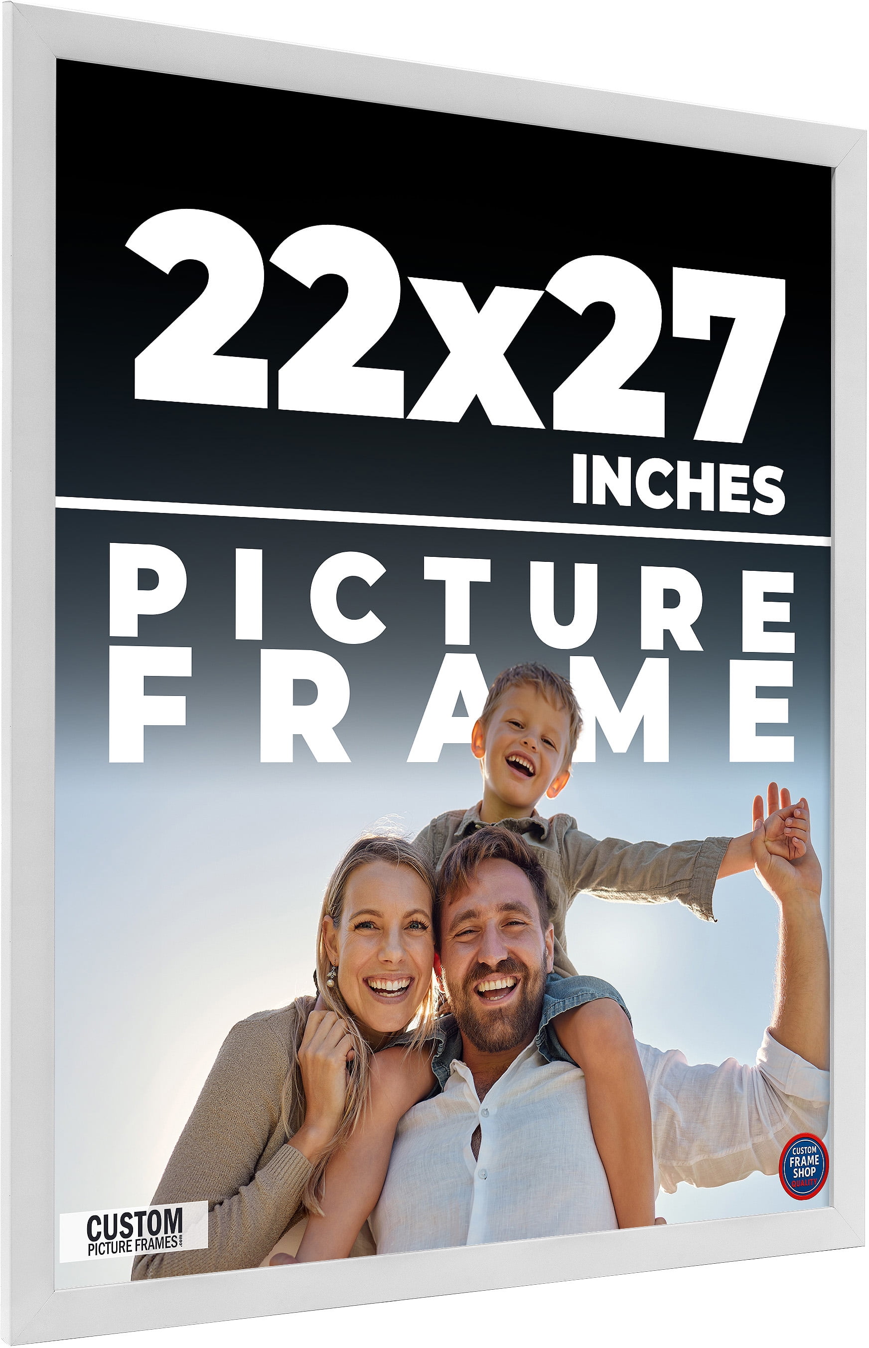 19x23 Frame White Solid Wood Picture Frame Includes UV Acrylic