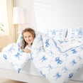 thumbnail image 3 of Manfei Blue Monogram Letter T Full Size Comforter Sets 3 Pieces for Girls Women,Kids Teens Shabby Chic Ribbon Bow Knot Bedding Sets,Luxury Bedroom Decor, 3 of 6