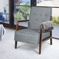 thumbnail image 3 of Costway Chaise Longue Mid-Century Rétro Chaise d'Appoint Moderne Tufted Arrière Rembourré Gris, 3 of 10