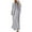 Grey, variant on Women Stripe And Linen Shirt Dress Casual Loose Maxi Dresses
