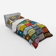 thumbnail image 3 of Ambesonne Vintage Bedding Set 4 Pcs, Colored Travel Suitcase, Queen, Multicolor, 3 of 3