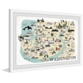 thumbnail image 2 of Marmont Hill Illustrated Map of Washington Framed Wall Art, 12" x 18", 2 of 6