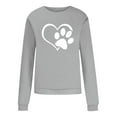 thumbnail image 4 of HOMBOM Gray Sweatshirts for Women Trendy Loose Fashion Pullover Crew Neck Tops Casual Heart Dog Paw Print Long Sleeve Sweatshirt, 4 of 6