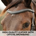 thumbnail image 5 of Schneiders Refined Dressage Horse Bridle w/ Crystal Browband | Black | Oversize, 5 of 6