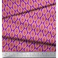 thumbnail image 2 of Soimoi Purple Cotton Duck Fabric Ogee Geometric Print Fabric by Yard 42 Inch Wide, 2 of 3