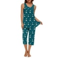 thumbnail image 3 of GHSOHS Sleepwear Pajamas for Women Set Pajama Pants Sleeveless Tank Top and Capri Pants Pocket Loungewear Sets Pajamas Sets Sleepwear Two-piece Pj Sets Outfit Lounge Sets Two Piece Shorts Outfit Set, 3 of 6