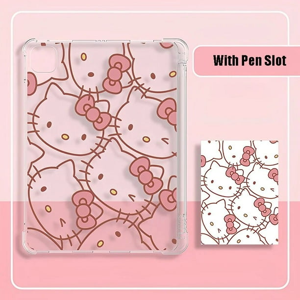 Funda de silicona con dibujos animados para IPad Pro, carcasa transparente Kawaii Sanrio Hello Kitty, 11 pulgadas, 2022, 2021, 2020, 2018, Air 1, 2, 3, 4