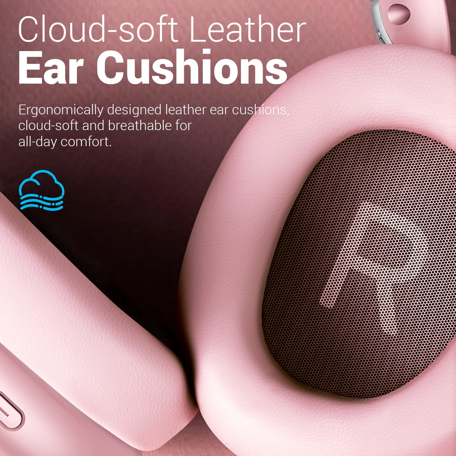 Mahipey Y01 Wireless Over-Ear Headphones with Active Noise Cancelling,Hi-Res Audio,48H Playtime,Foldable Design Bluetooth Headphones for iPhone/Samsung/Android/PC(Pink) thumbnail 8